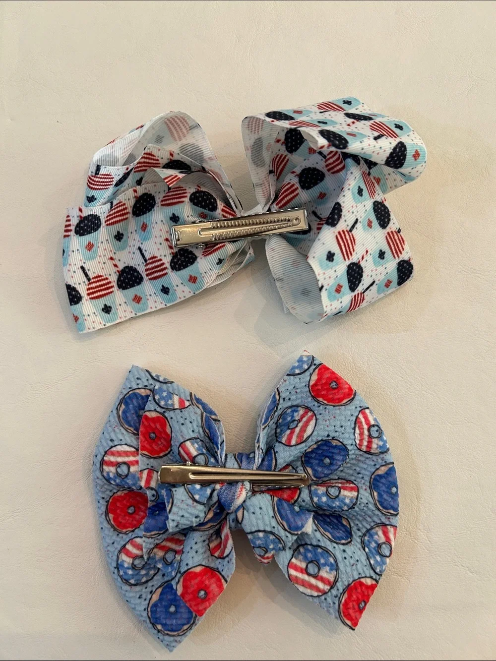 Patriotic Red, White & Blue Kids Hair Bows